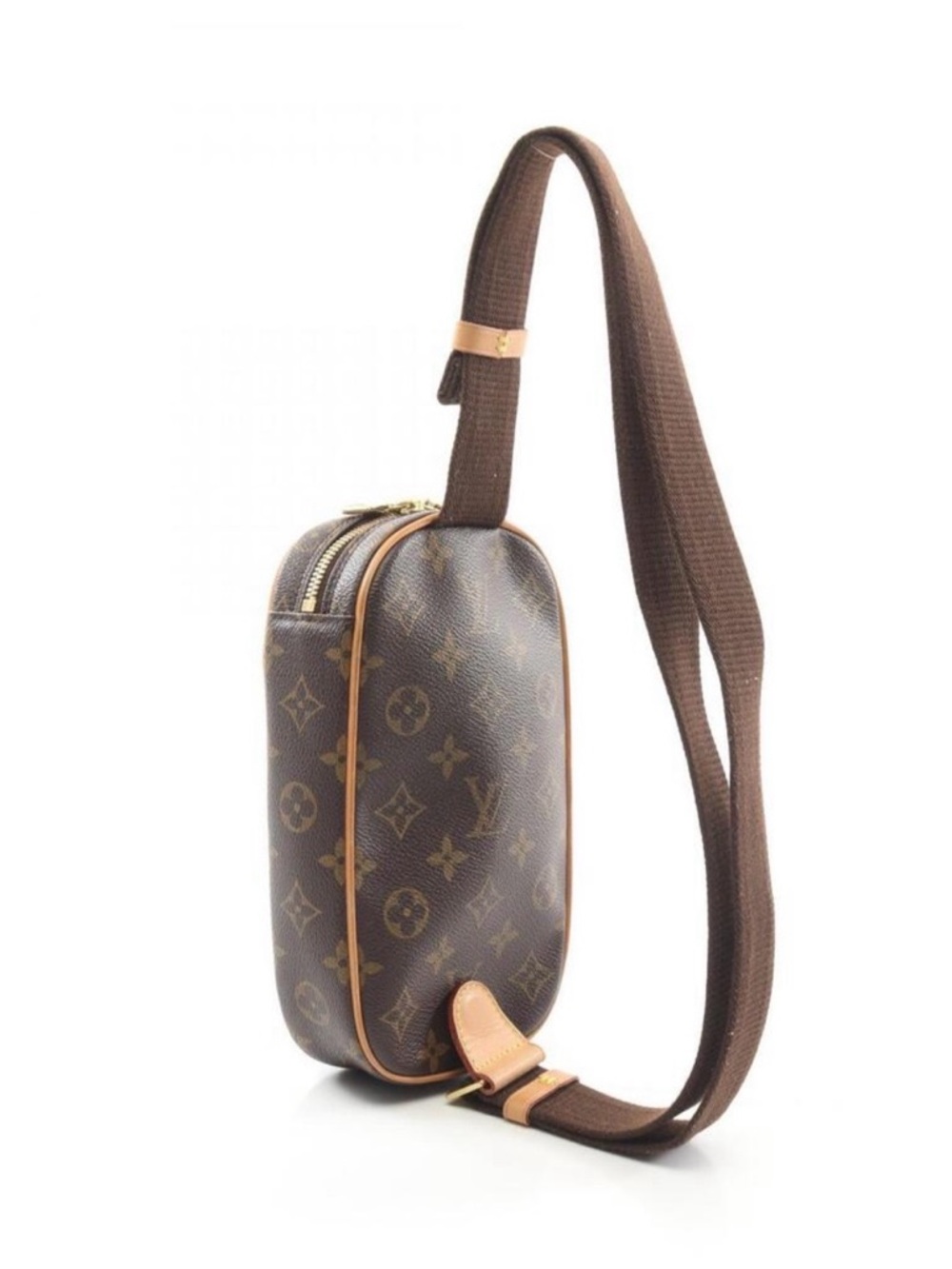 Louis Vuitton Monogram Gange Canvas Pouch and crossbody in Brown and Tan Trim - Picture 5 of 5